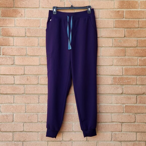 FIGS Zamora Jogger Scrub Pants Women’s Size M Purple Teal Drawstring - Picture 1 of 8